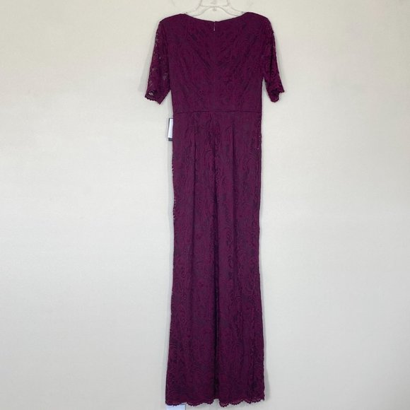 NWT Adrianna Papell Stretch Lace/Sequins Formal Dress, Rich Raisin, 4 - Picture 6 of 9